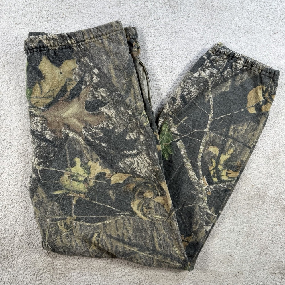 Vintage Jerzees Outdoors Sweatpants Mens XL Camo Mossy Oak Fleece Joggers Y2K